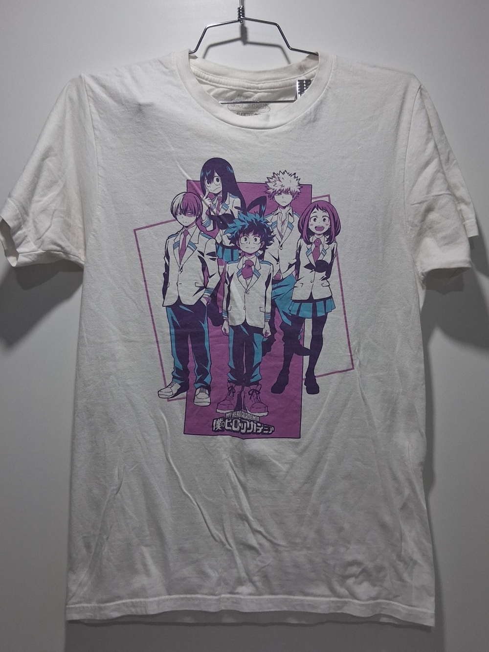 My Hero Academia White Tee with Purple Graphic M